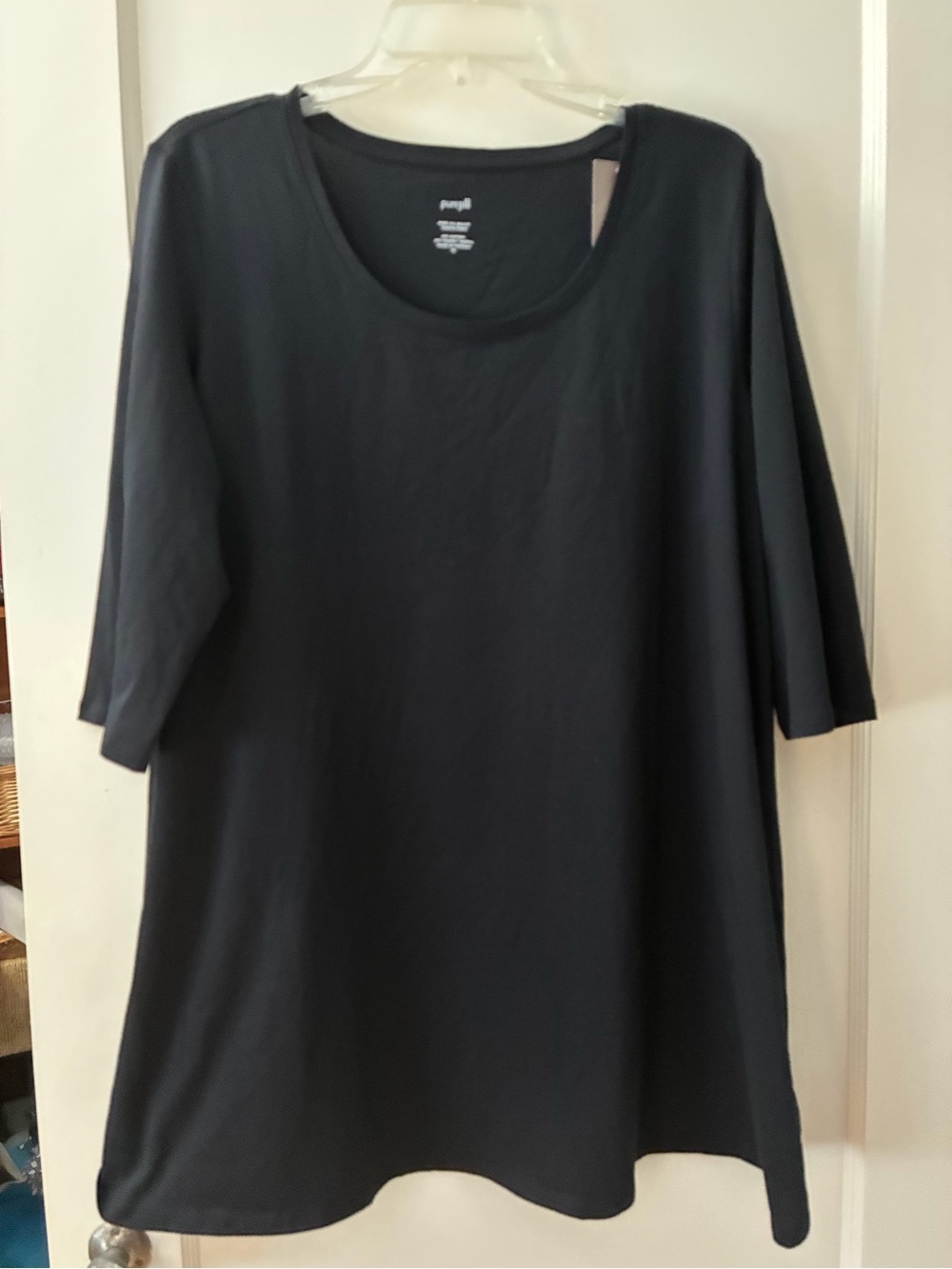 J. Jill Black Scoop Neck Tunic Top